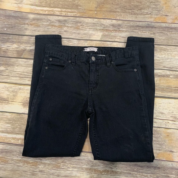 Free People Black Ripped Knee Skinny Jeans - Picture 2 of 7